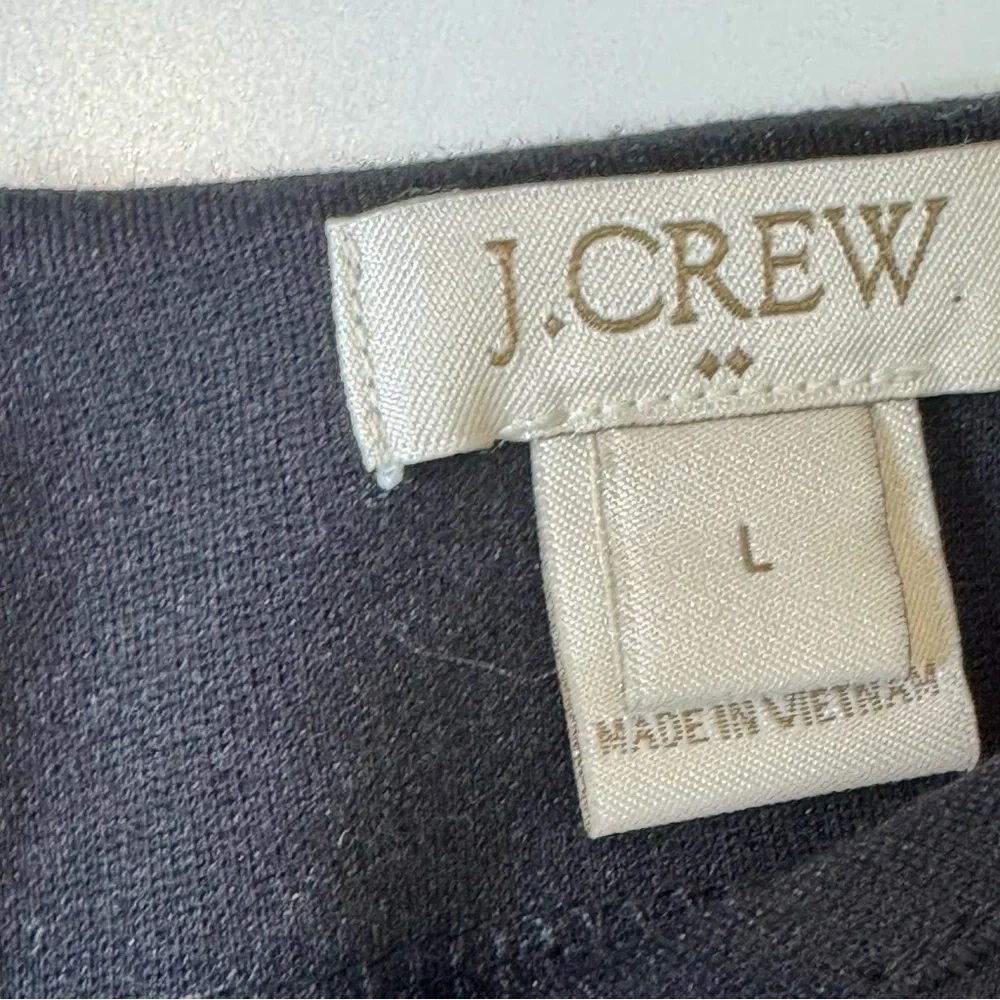 J.CREW Dress Long Sleeve Zip-Up Ponte Sheath Black size L - Picture 6 of 7